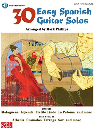 30 Easy Spanish Guitar Solos: Noten, Sammelband für Gitarre (Book & Audio Access): Guitar With Tablature von Cherry Lane Music Company