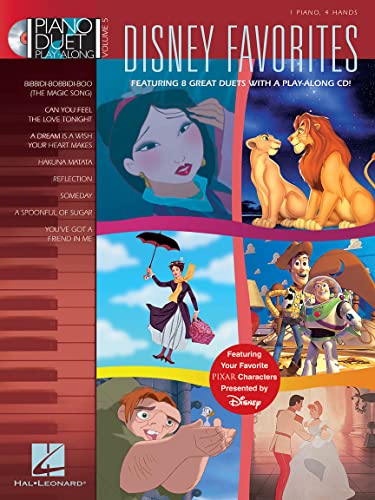 Disney Favourites: Noten, CD für Klavier, Klavier (2) (Play-along, Band 5): Piano Duet Play-Along: Volume 5 - 1 Piano, 4 Hands - 8 Great Duets von Hal Leonard Europe