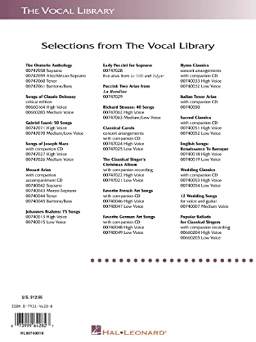 English Songs Renaissance To Baroque Low Voice: The Vocal Library