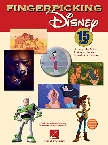 Fingerpicking Disney (Guitar Book): Songbook, Tabulatur für Gitarre (Notation & Tablature): 15 Songs Arranged for Solo Guitar in Standard Notation and Tablature