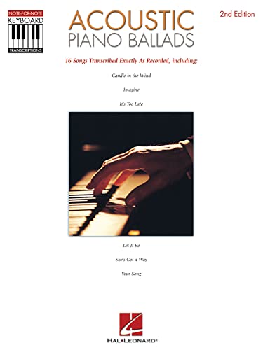 Keyboard Recorded Versions Acoustic Piano Ballads Pf Kbd Book (Note-For-Note Keyboard Transcriptions)