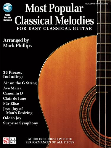 Most Popular Classical Melodies For Easy Classical Guitar: Noten, Sammelband, Bundle, CD für Gitarre