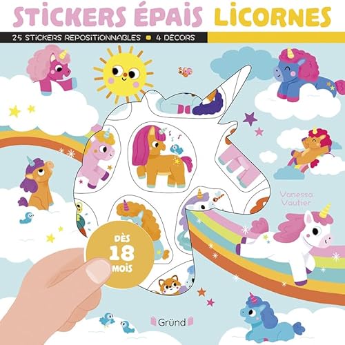Stickers épais - Licornes: Avec 25 stickers repositionnables et 4 décors von GRUND