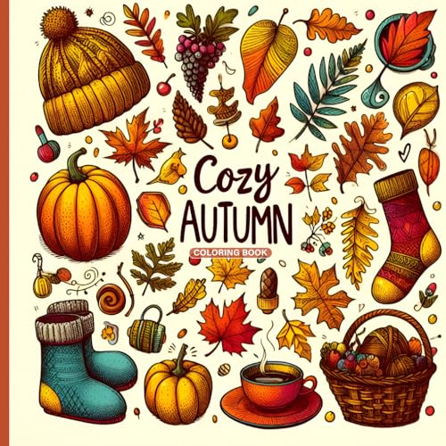 Cozy Autumn Coloring Book: Easy and Bold Fall Designs for Kids And Adults