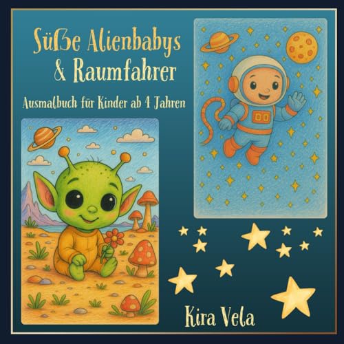 Süße Alienbabys & Raumfahrer: Ein Ausmalbuch für Kinder ab 4 Jahren von Independently published