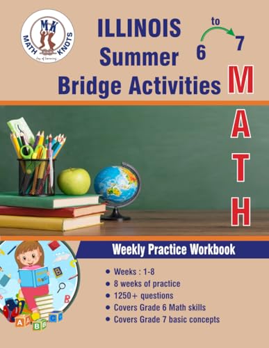 GRADES 6 to 7 : ILLINOIS Summer Math Bridge Activities (ILLINOIS ( IAR ) State Test Prep by Math-Knots) von Independently published