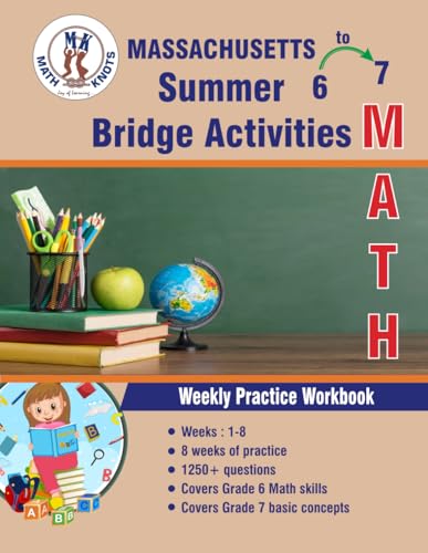 GRADES 6 to 7 : MASSACHUSETTS Summer Math Bridge Activities (Massachusetts State ( MCAS ) Test Prep) von Independently published