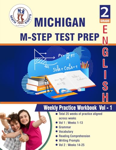 Michigan State , 2nd Grade ELA Test Prep : Weekly Practice Work Book , Volume 1: ( Weeks : 1 - 13 ) (MICHIGAN (M-STEP ) State Test Prep by Math-Knots)