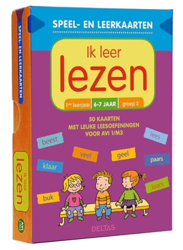 Speel- en leerkaarten - Ik leer lezen (6-7 j.): 50 kaarten met leuke leesoefeningen voor AVI t/m 3 von Deltas Centrale uitgeverij