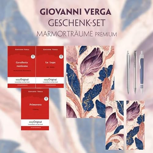Giovanni Verga Geschenkset - 3 Bücher (mit Audio-Online) + Marmorträume Schreibset Premium: Giovanni Verga Geschenkset - Lesemethode von Ilya Frank - ... - Lesemethode von Ilya Frank)