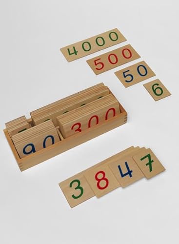 Hölzerne Zahlenkarten 1 bis 9000: Montessori-Material (Montessori-Materialien)