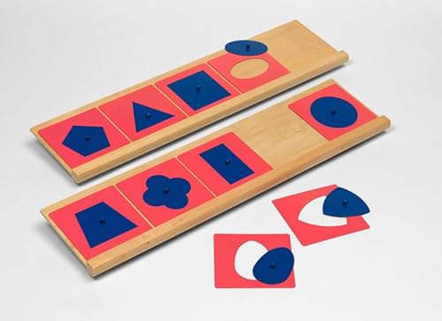 Metallene Einsatzfiguren: Montessori-Material mit 2 passenden Holzablagen (Montessori-Materialien)