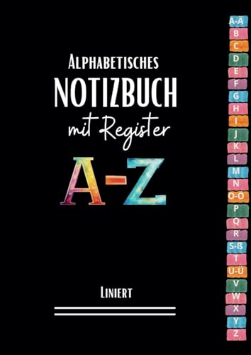 Alphabetisches Register a4: Index Notizbuch mit Register A-Z und Inhaltsverzeichnis | Liniert | Klar & Plan Verlag von Elive Books