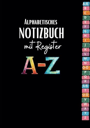 Notizbuch mit Register A-Z: Alphabetisches Register A5 von A bis Z und Inhaltsverzeichnis | Klar & Plan Verlag von Elive Books