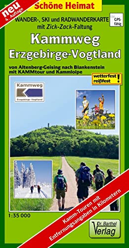 Doktor Barthel Wander- und Radwanderkarten, Wanderkarte und Radwanderkarte Erzgebirgskamm von Altenberg bis Schöneck: Von Altenberg-Geising nach ... mit KAMMtour und Kammloipe (Touren-Spezial)