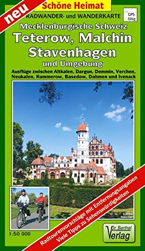 Radwander- und Wanderkarte Mecklenburgische Schweiz, Teterow, Malchin, Stavenhagen und Umgebung: Ausflüge zwischen Altkalen, Dargun, Demmin,Verchen, ... und Ivenack. Maßstab 1:50000 (Schöne Heimat)