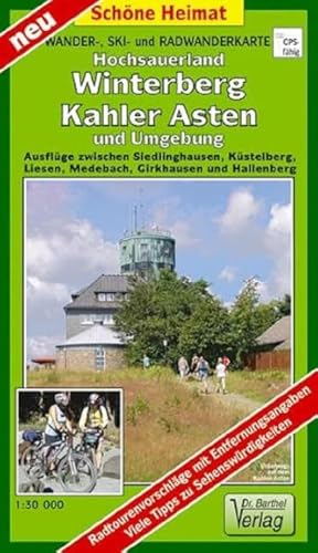 Wander-, Ski- und Radwanderkarte Hochsauerland, Winterberg, Kahler Asten und Umgebung: Ausflüge zwischen Siedlinghausen, Küstelberg, Liesen, Medebach, ... Hallenberg. Maßstab 1:30000 (Schöne Heimat)