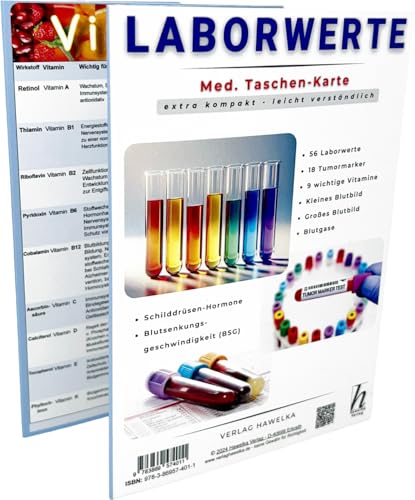 Laborwerte - extra kompakt & leicht verständlich - Faltkarte A6 - Patienten-Ratgeber & Fachliteratur: 56 Blut-Normalwerte, Blutbild, 18 Tumormarker, ... Schilddrüsenhormone & Vitamine Laborwerte - extra kompakt & leicht verständlich - Faltkarte A6 - Patienten-Ratgeber & Fachliteratur: 56 Blut-Normalwerte, Blutbild, 18 Tumormarker, ... Schilddrüsenhormone & Vitamine