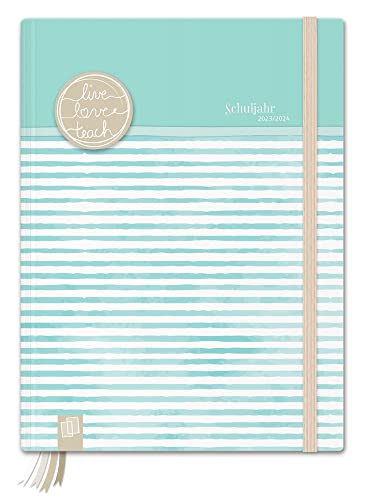 Mein Lehrerplaner - A5+ - Hardcover - Lehrerkalender für das Schuljahr 2023/2024 - Streifenmeer: Schulplaner für Lehrerinnen und Lehrer (live – love – teach)