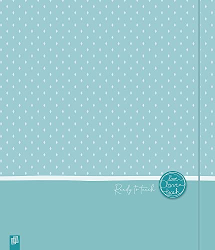 Mein Ringordner A4+, „live – love – teach“, aquamarin: inkl. Gummiverschluss, Stiftehalter, Einstecktasche Mein Ringordner A4+, „live – love – teach“, aquamarin: inkl. Gummiverschluss, Stiftehalter, Einstecktasche
