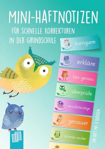 Mini–Haftnotizen für schnelle Korrekturen in der Grundschule: Ein A6-Heft mit 8 Blöcken von Verlag An Der Ruhr