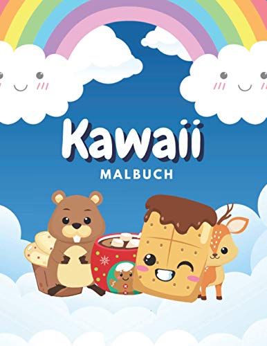 Kawaii Malbuch: Schöne Einfache Große Designs Für Kinder, Jugendliche und Erwachsene