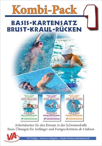 Kombi-Pack 1: "Technik" Brust-Kraul-Rücken: Basis-Kartensatz, unlaminiert (Ratgeber für Eltern, Lehrer- und Trainer*innen) von Va-Verlag