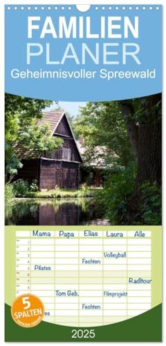 Familienplaner 2025 - Geheimnisvoller Spreewald mit 5 Spalten (Wandkalender, 21 cm x 45 cm), CALVENDO von CALVENDO