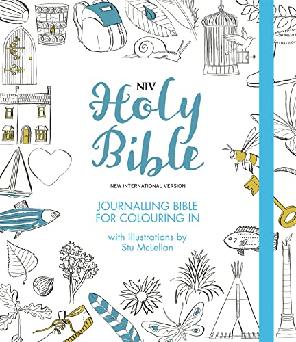 NIV Journalling Bible for Colouring In: With unlined margins and illustrations to colour in (New International Version)