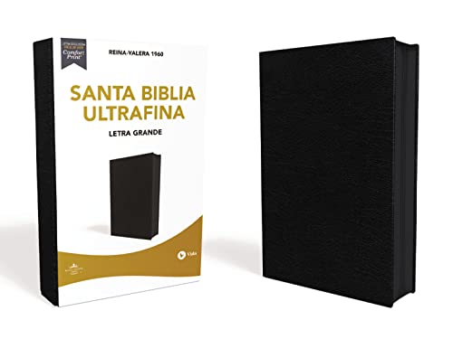 RVR60, Santa Biblia, Ultrafina, Letra Grande, Piel Fabricada, Negro, con Cierre, Palabras de Jesus en Rojo, Comfort Print: Reina Valera 1960, ... Black, with Zipper, Interior in two colors von HarperCollins Christian Pub.