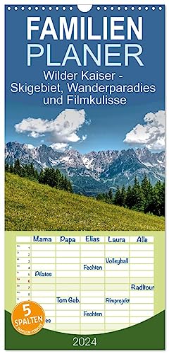Familienplaner 2024 - Wilder Kaiser - Skigebiet, Wanderparadies und Filmkulisse mit 5 Spalten (Wandkalender, 21 cm x 45 cm) CALVENDO