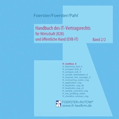 Handbuch des IT-Vertragsrechts: für Wirtschaft (B2B) und öffentliche Hand (EVB-IT). Band 2/2 von tredition