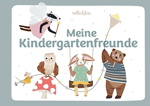 Meine Kindergartenfreunde: Ein Freundebuch für Kindergartenkinder zum Malen und Schreiben. Ein Geschenk zum Kindergartenstart. Freundschaftsbuch für Mädchen und Jungen im Kindergarten.