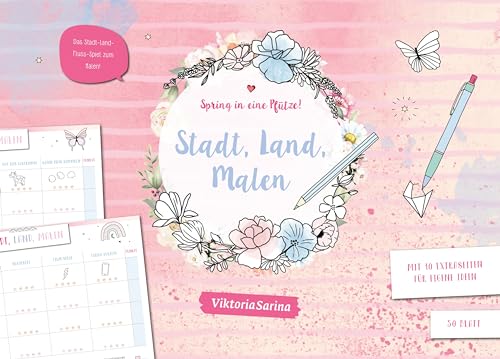Spring in eine Pfütze! Stadt Land Malen: Stadt, Land, Fluss Block zum Ausmalen im A4-Format von ViktoriaSarina von Community Editions