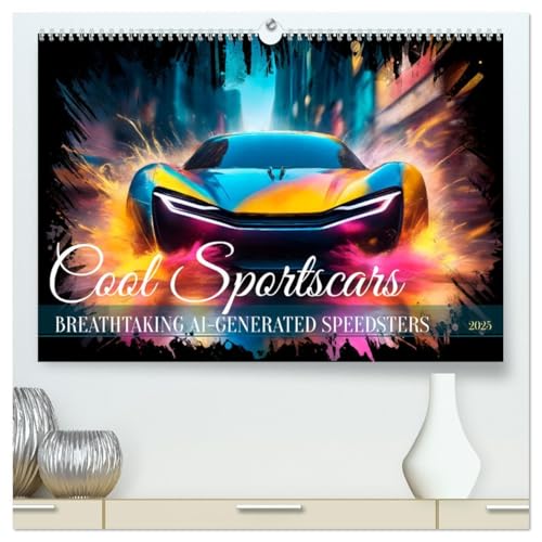 COOL SPORTSCARS Breathtaking AI-generated speedsters (High Quality Premium Wall Calendar 2025 DIN A2 landscape),CALVENDO 12 Month Wall Calendar: Feeling of dynamic street scenes von CALVENDO