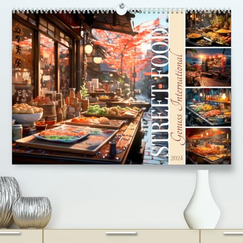 STREET FOOD Genuss International (hochwertiger Premium Wandkalender 2024 DIN A2 quer), Kunstdruck in Hochglanz