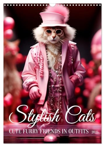 Stylish cats (Wall Calendar 2025 DIN A3 Portrait), CALVENDO 12 Month Wall Calendar von CALVENDO