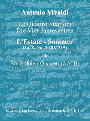 Concerto Op. 8, No. 2 (RV 315) - Sommer: für Blockflöten-Quartett (AATB) von Musikverlag Bornmann