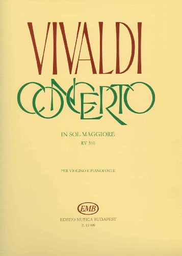 Concerto in sol maggiore per violino e pianoforte RV 310 Op. 3, No. 3 (Violin and Piano)