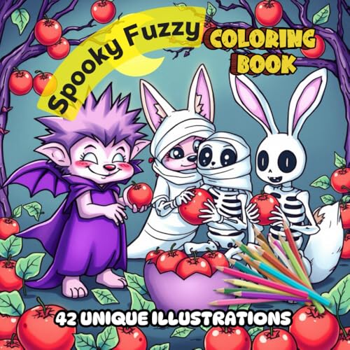 Spooky Fuzzy: Cute and Creepy Coloring Book for Adults and Teens - Perfect for Relaxation and Stress Relief (Fuzzy Friends)