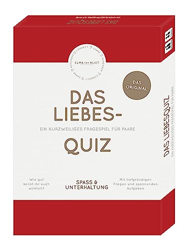 Das Liebesquiz: Ein kurzweiliges Fragespiel für Paare | Regt tiefgründige Gespräche an und festigt die Beziehung | Ideales Geschenk zum Jahrestag, ... (Elma van Vliet Quizze & Fragespiele)