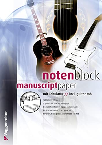 Notenblock mit Tabulatur für Gitarristen und den Gitarrenunterricht: Standard-Lineatur mit Notenzeile und Tabulatur Zeile für Gitarre / Blanko ... Notenschreibblock für eigene Musikideen Notenblock mit Tabulatur für Gitarristen und den Gitarrenunterricht: Standard-Lineatur mit Notenzeile und Tabulatur Zeile für Gitarre / Blanko ... Notenschreibblock für eigene Musikideen