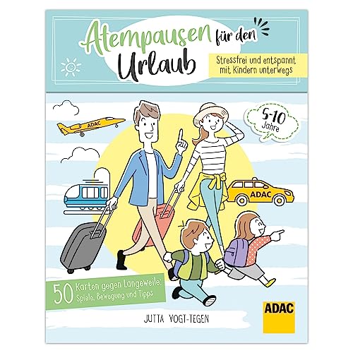 ADAC Atempausen für den Urlaub - Stressfrei und entspannt mit Kindern unterwegs - 50 Karten gegen Langeweile: Spiele, Bewegung und Tipps für die Reise unterwegs und im Urlaub von LINGEN