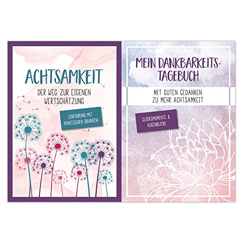 Achtsamkeit Der Weg zur eigenen Wertschätzung + Mein Dankbarkeits-Tagebuch: Set aus Übungsbuch und Tagebuch für mehr Achtsamkeit von LINGEN