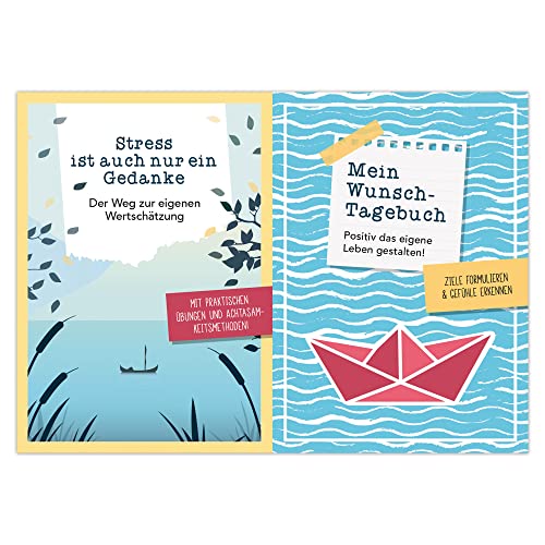 Stress ist auch nur ein Gedanke + Mein Wunsch-Tagebuch: Set aus Übungsbuch und Wunschtagebuch für mehr Ruhe und Gelassenheit von Lingen Verlag