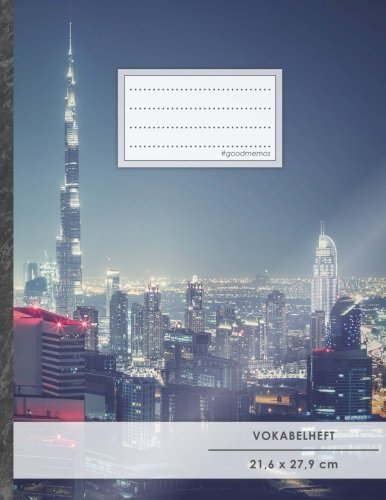 VOKABELHEFT DIN A4 • 50+ Seiten, Soft Cover, Register, 2 Spalten, Erfolgs-Tacker, "Arabische Emirate" • Original #GoodMemos Schulheft • Sprachen und Vokabeln leicht lernen, Lineatur 53 VOKABELHEFT DIN A4 • 50+ Seiten, Soft Cover, Register, 2 Spalten, Erfolgs-Tacker, "Arabische Emirate" • Original #GoodMemos Schulheft • Sprachen und Vokabeln leicht lernen, Lineatur 53