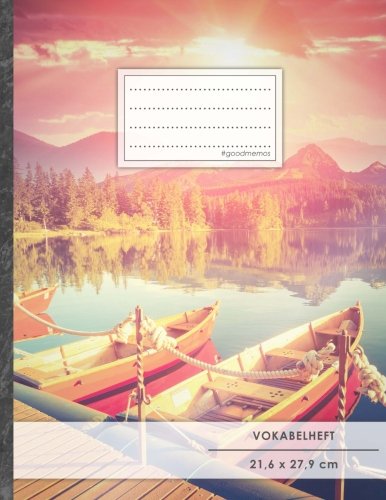 VOKABELHEFT DIN A4 • 50+ Seiten, Soft Cover, Register, 2 Spalten, Erfolgs-Tacker, "Freedom" • Original #GoodMemos Schulheft • Sprachen und Vokabeln leicht lernen, Lineatur 53 von #GoodMemos