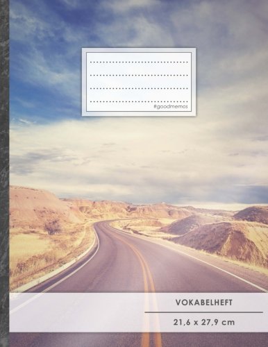 VOKABELHEFT DIN A4 • 50+ Seiten, Soft Cover, Register, 2 Spalten, Erfolgs-Tacker, "Success" • Original #GoodMemos Schulheft • Sprachen und Vokabeln leicht lernen, Lineatur 53