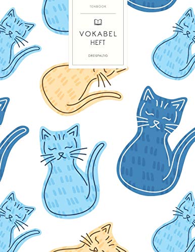 Vokabelheft: Blaue und gelbe Katzen Cartoon. 3 Spalten für Vokabeln. 120 Seiten mit schönem Design. Dreispaltiges Buch mit Soft Cover 8.5x11 Zoll, ca. DIN A4 21.6x27.9cm. Vokabelheft: Blaue und gelbe Katzen Cartoon. 3 Spalten für Vokabeln. 120 Seiten mit schönem Design. Dreispaltiges Buch mit Soft Cover 8.5x11 Zoll, ca. DIN A4 21.6x27.9cm.