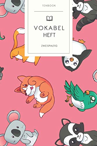 Vokabelheft: Comic Tiere Illustration. 2 Spalten. 120 Seiten für Vokabeln mit schönem Design. Soft Cover 6x9 Zoll, ca. DIN A5 15x22cm. Vokabelheft: Comic Tiere Illustration. 2 Spalten. 120 Seiten für Vokabeln mit schönem Design. Soft Cover 6x9 Zoll, ca. DIN A5 15x22cm.